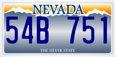 NV license plate 54B751