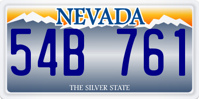 NV license plate 54B761