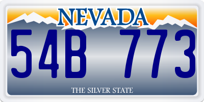 NV license plate 54B773