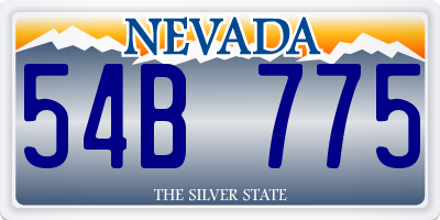 NV license plate 54B775