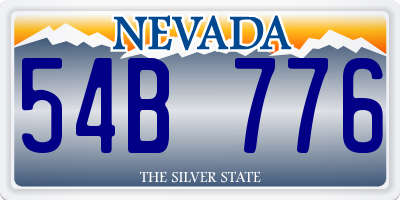 NV license plate 54B776