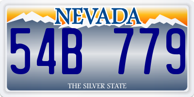 NV license plate 54B779