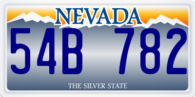 NV license plate 54B782