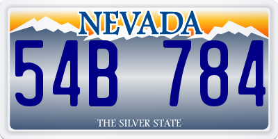 NV license plate 54B784