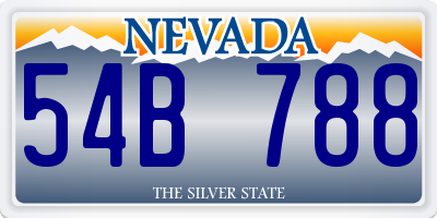 NV license plate 54B788