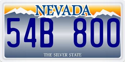 NV license plate 54B800