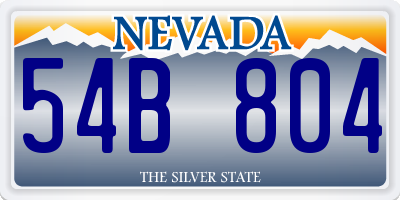 NV license plate 54B804