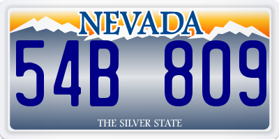 NV license plate 54B809