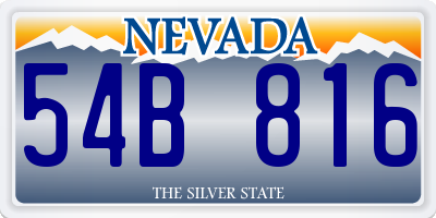 NV license plate 54B816