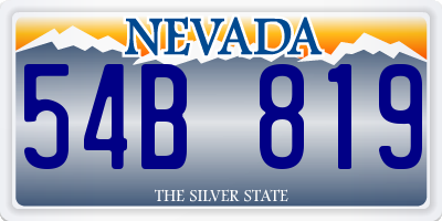 NV license plate 54B819