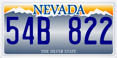 NV license plate 54B822