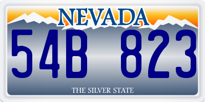 NV license plate 54B823
