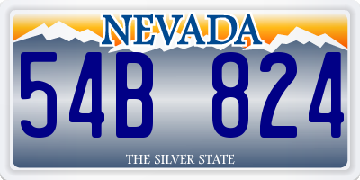 NV license plate 54B824