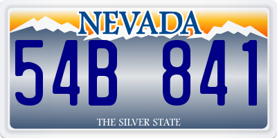 NV license plate 54B841
