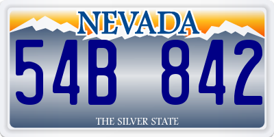 NV license plate 54B842