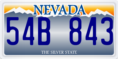 NV license plate 54B843