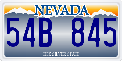 NV license plate 54B845