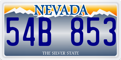 NV license plate 54B853