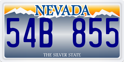 NV license plate 54B855