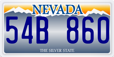 NV license plate 54B860