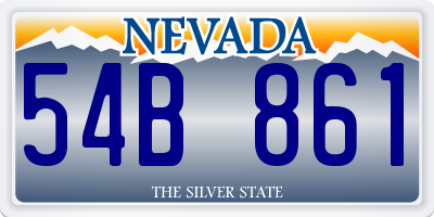 NV license plate 54B861
