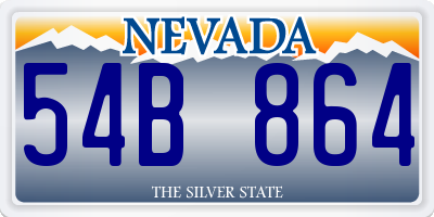 NV license plate 54B864