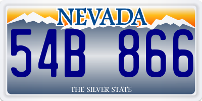 NV license plate 54B866