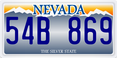 NV license plate 54B869