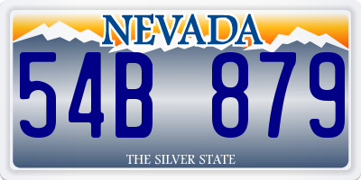 NV license plate 54B879