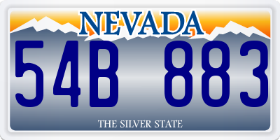 NV license plate 54B883