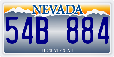 NV license plate 54B884