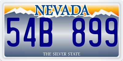 NV license plate 54B899