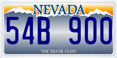 NV license plate 54B900