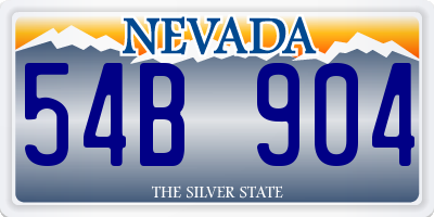 NV license plate 54B904