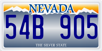 NV license plate 54B905