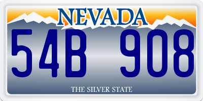 NV license plate 54B908