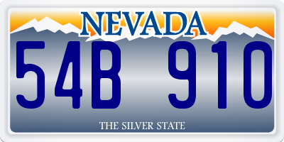 NV license plate 54B910
