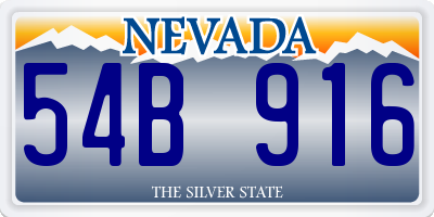 NV license plate 54B916