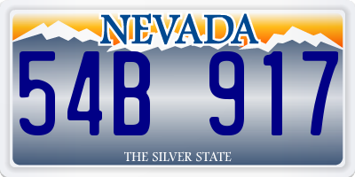 NV license plate 54B917