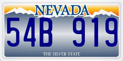 NV license plate 54B919