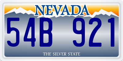 NV license plate 54B921