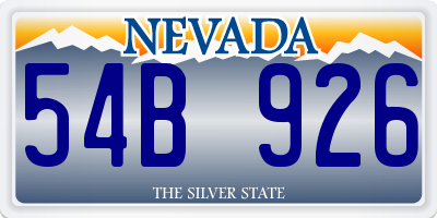 NV license plate 54B926