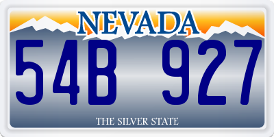 NV license plate 54B927