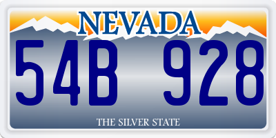 NV license plate 54B928