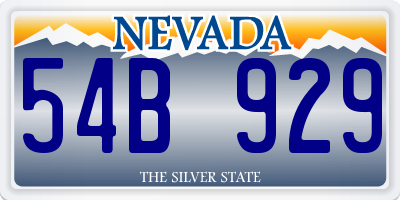 NV license plate 54B929