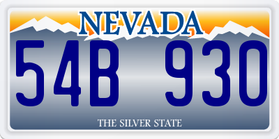 NV license plate 54B930