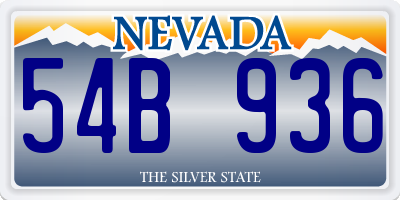 NV license plate 54B936