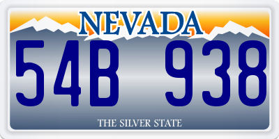 NV license plate 54B938