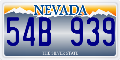 NV license plate 54B939