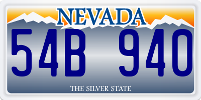 NV license plate 54B940
